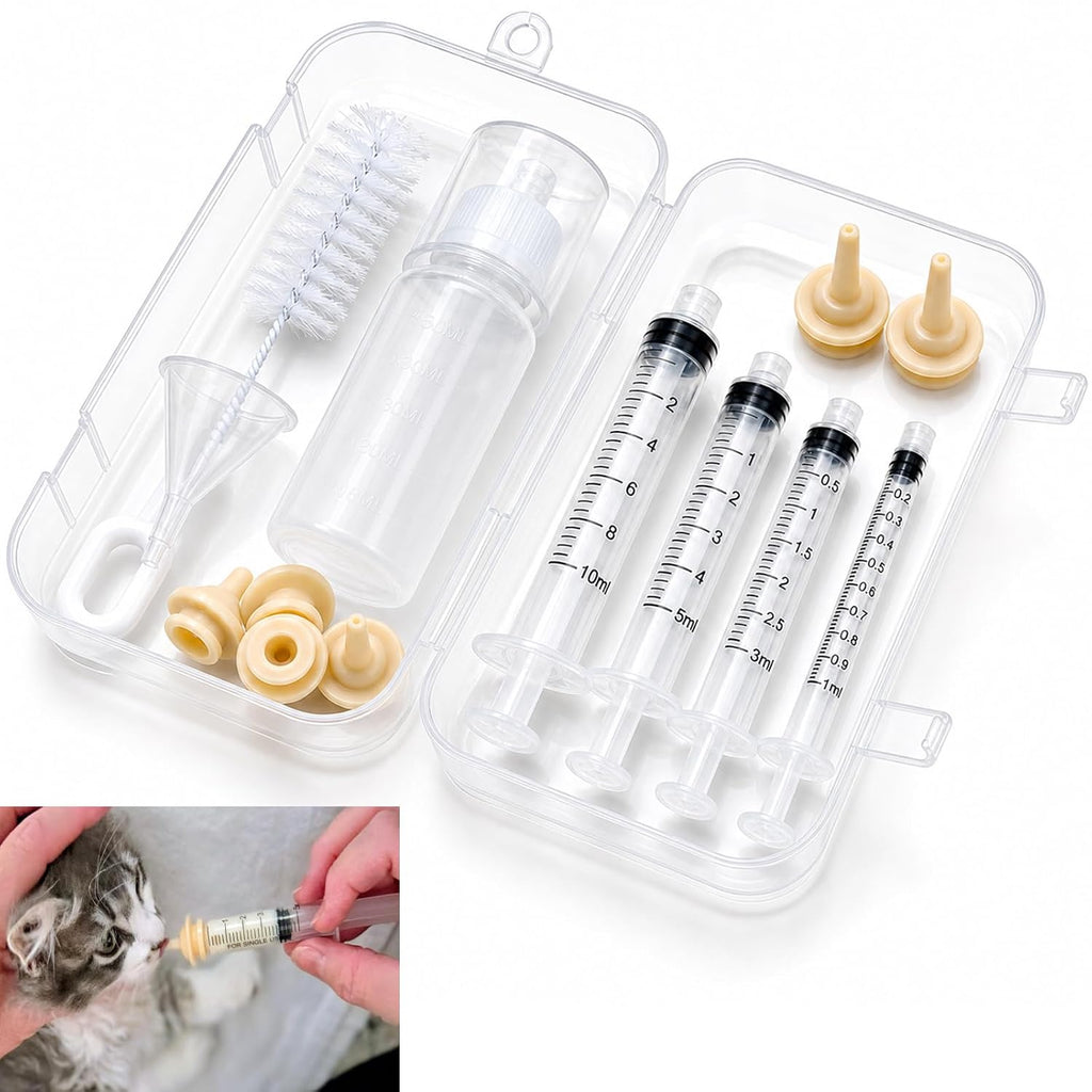 15 Pcs Pet Nursing Kit for Newborn Kittens,Puppies,Rabbits and Other Small Animals,Newborn Cat Bottle Feeding Set Includ