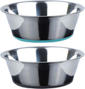 Deep Stainless Steel Dog Bowls, 3 US Cup Each, 2-Pack
