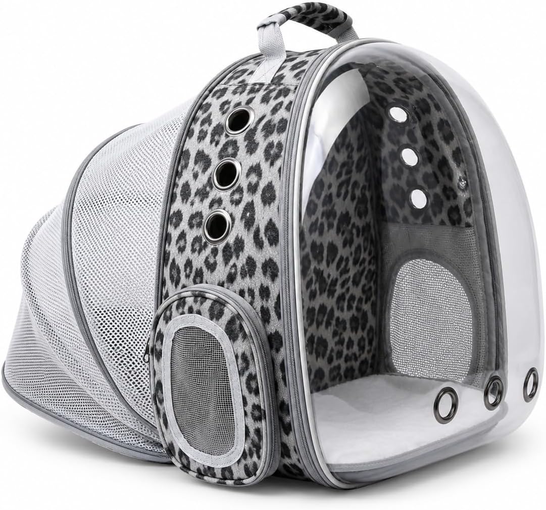 Expandable Cat Carrier Backpack with Bubble Window, Purple