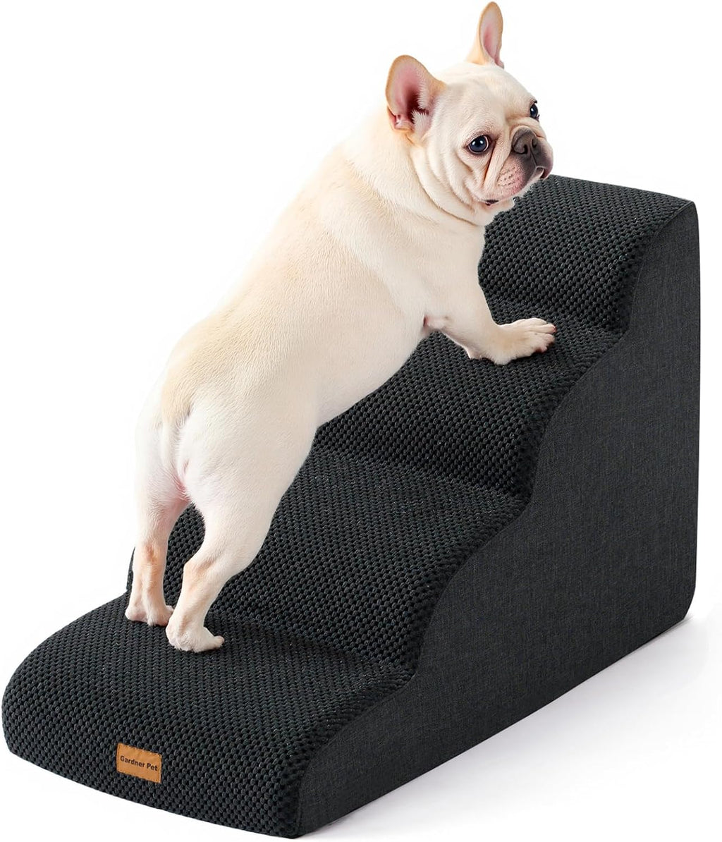 Gardner Pet Dog Stairs for Small Dogs 16.5" H, 2 in 1 Transformable 3-Step Pet Stairs and ramp, Dog Steps for Couch (13-