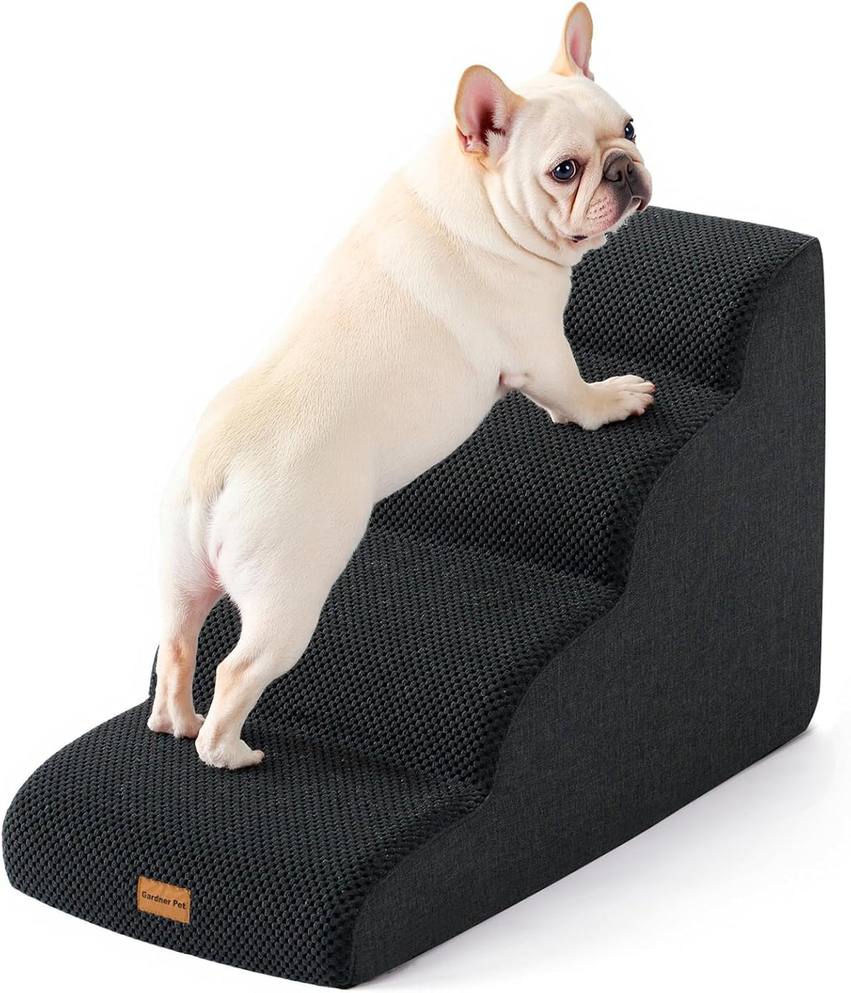 Gardner Pet Dog Stairs for Small Dogs 16.5" H, 2 in 1 Transformable 3-Step Pet Stairs and ramp, Dog Steps for Couch (13-
