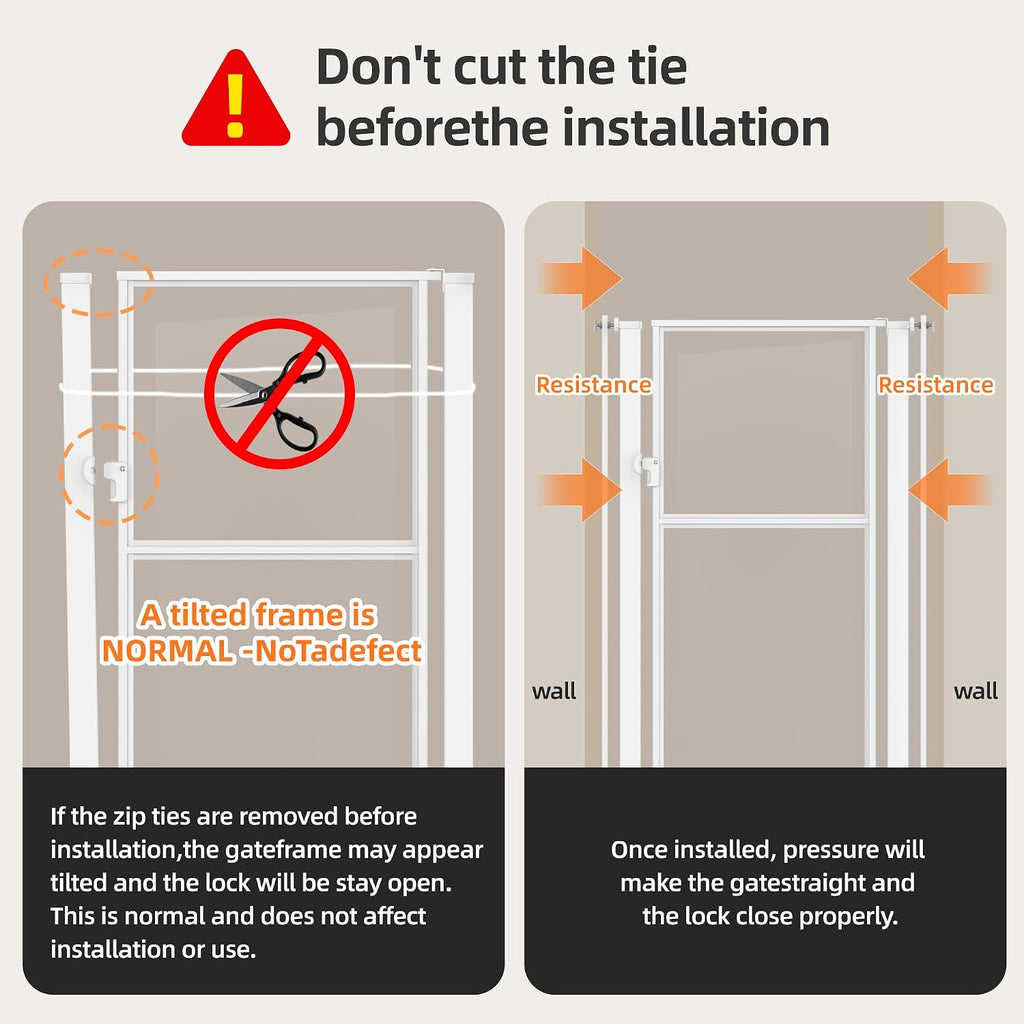 56" Extra Tall Clear Cat Gate, 29.5‑33.5" Wide Pet Gate for Doorways, White