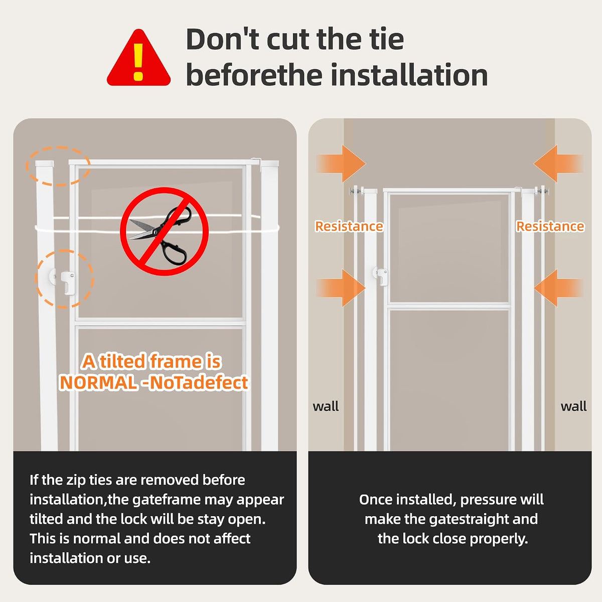 56" Extra Tall Clear Cat Gate, 29.5‑33.5" Wide Pet Gate for Doorways, White
