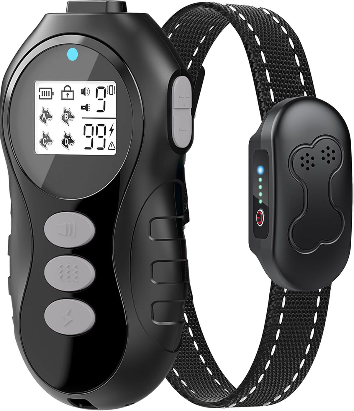 Dog Shock Collar with Remote Control, Waterproof Dog Training Collar, Bk