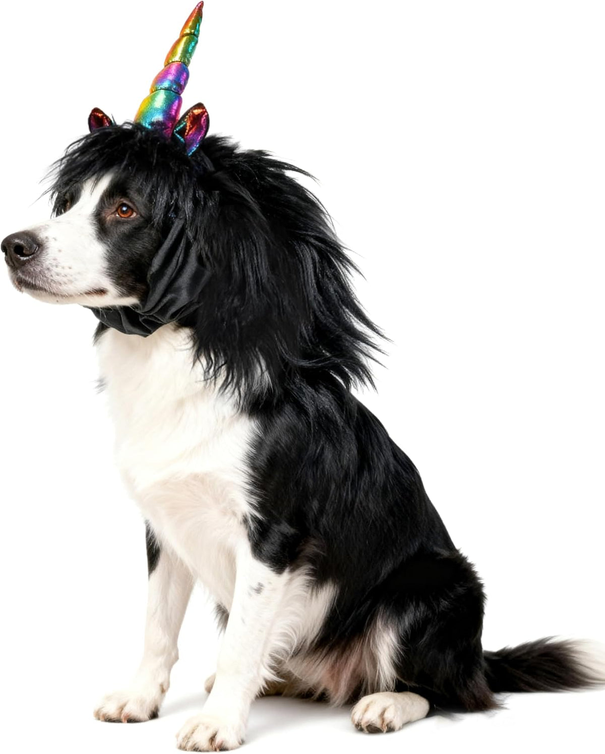 Funny Pet Reindeer Moose Costumes for Dog, Cute Furry Pet Wig for Halloween Christmas, Pet Clothing Accessories
