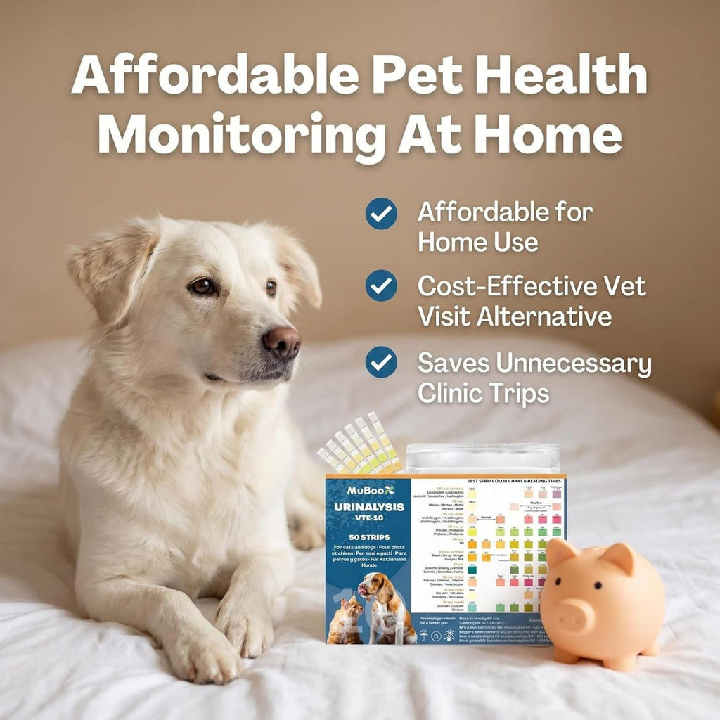 Dog UTI Test Strips for Dogs & Cats, 50 Count 10-in-1 Pet Urinalysis Test Kit, Fast Results Urine Strips for Ketone, Glu
