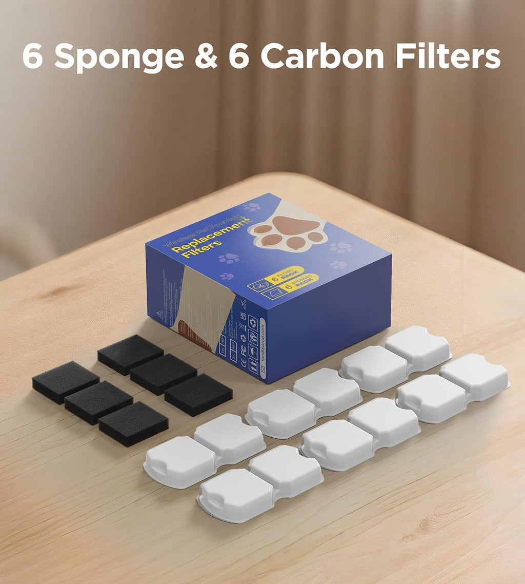 Cat Water Fountain Filter Replacement: 6Pack Pet Fountain Filters