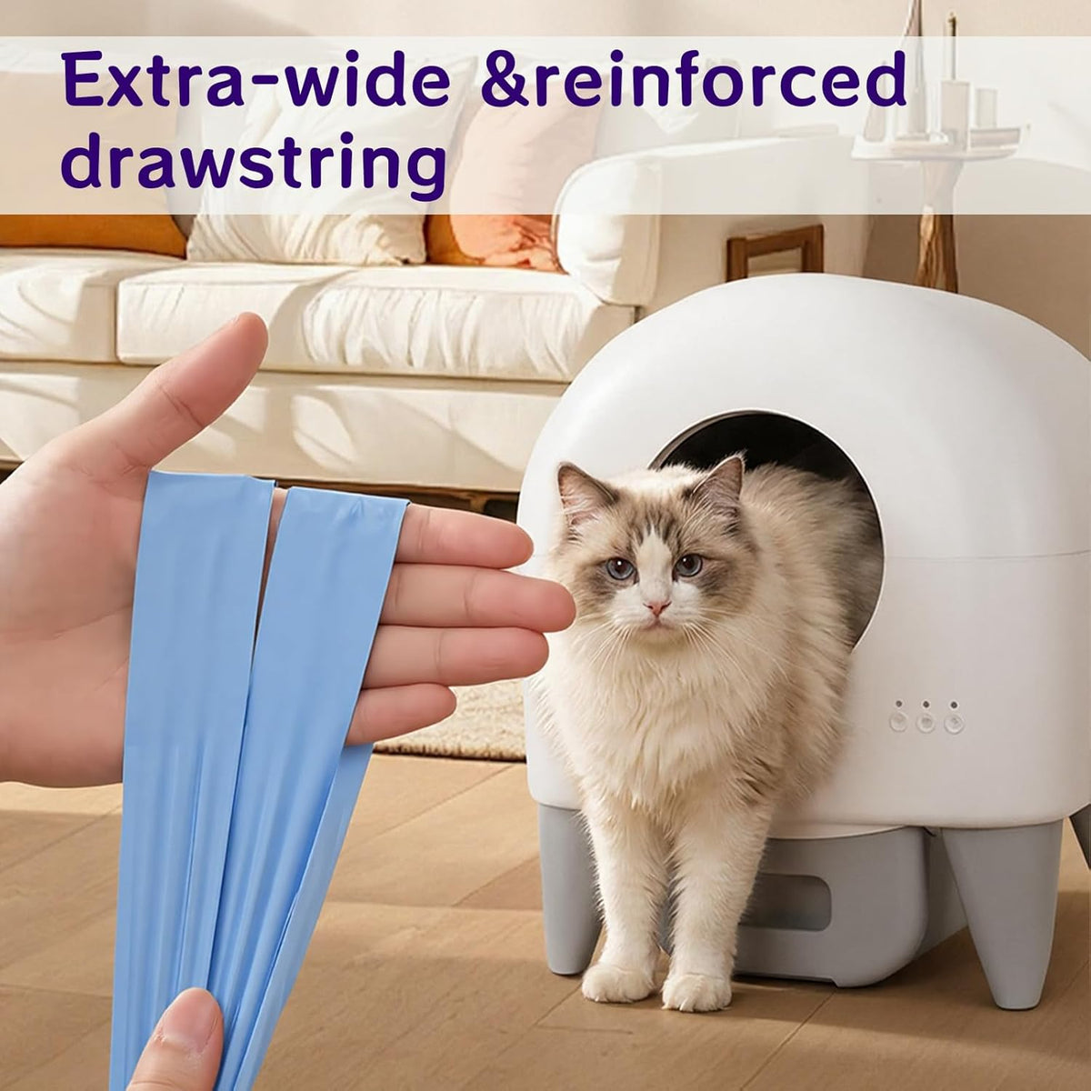 120 Count 26" x 11.8" Automatic Cat Litter Box Bags Compatible with Cmg Fmo Fstg Robot Litter box, Thick Self-Cleaning C