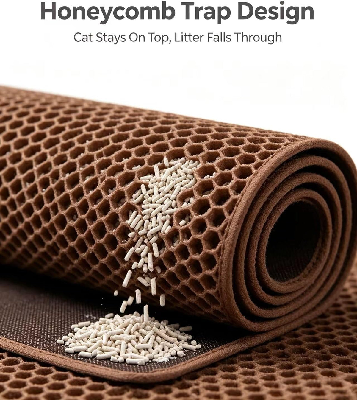 Double‑Layer Honeycomb Cat Litter Trapping Mat
