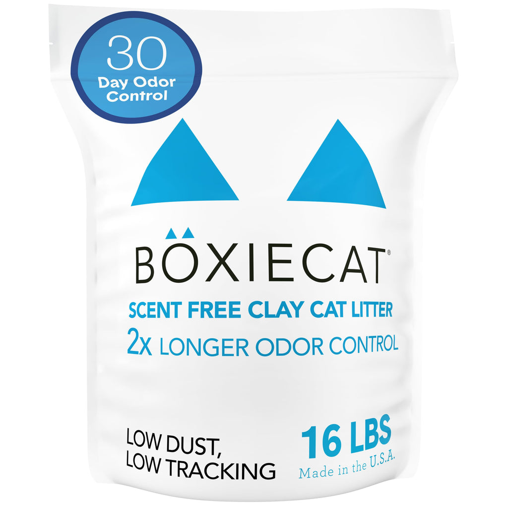 Boxie Premium Unscented Clumping Cat Litter 30+ Day Odor Control 16 lb