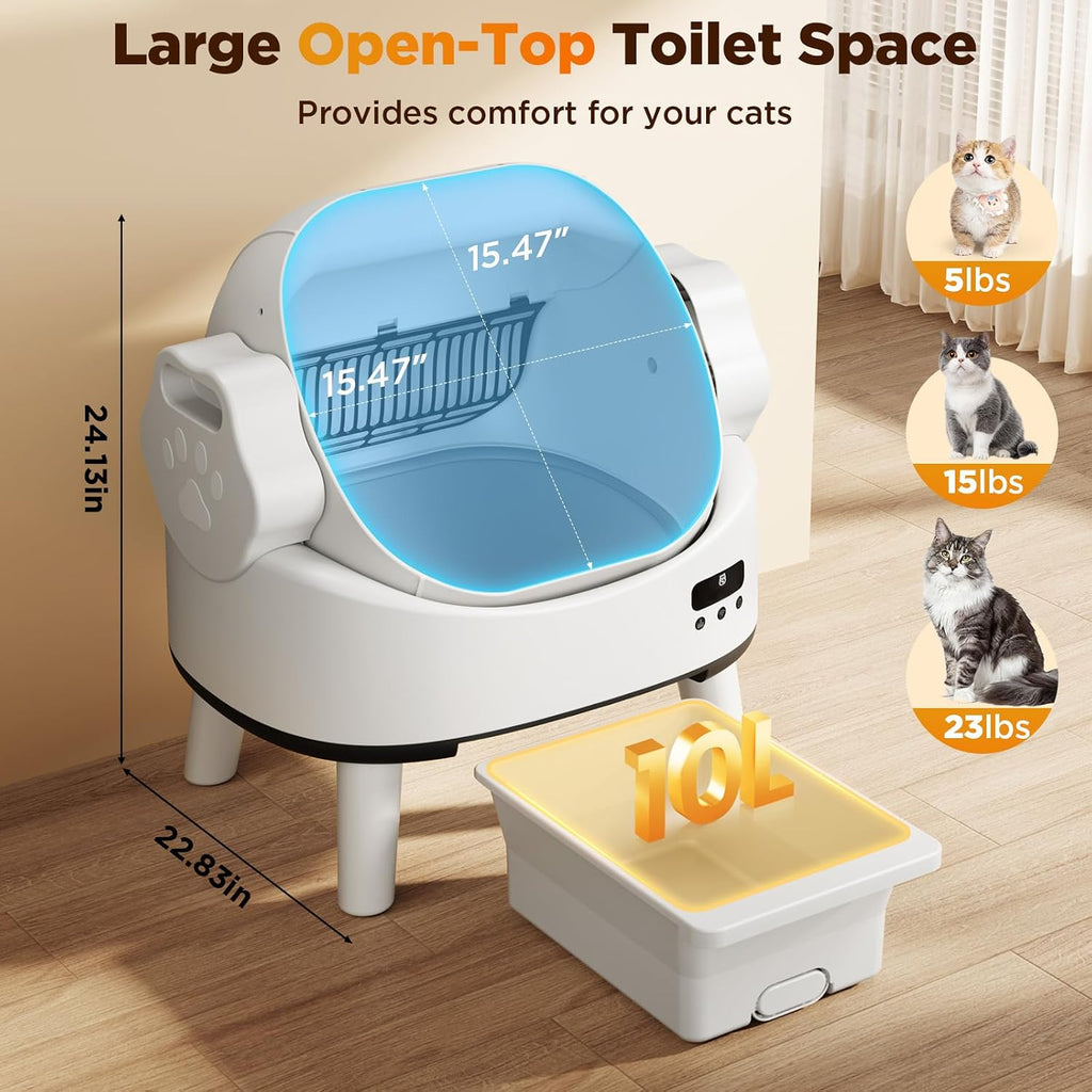 Automatic Cat Litter Box for Cats, Self Cleaning, Safety Sensors