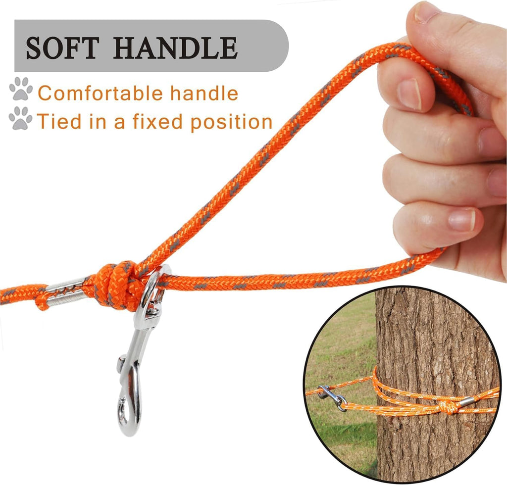 Reflective Cat Leash -50FT Cat Cable Out Escape Proof Walking Leads Yard Long Durable Safe Personalized Extender Leash T