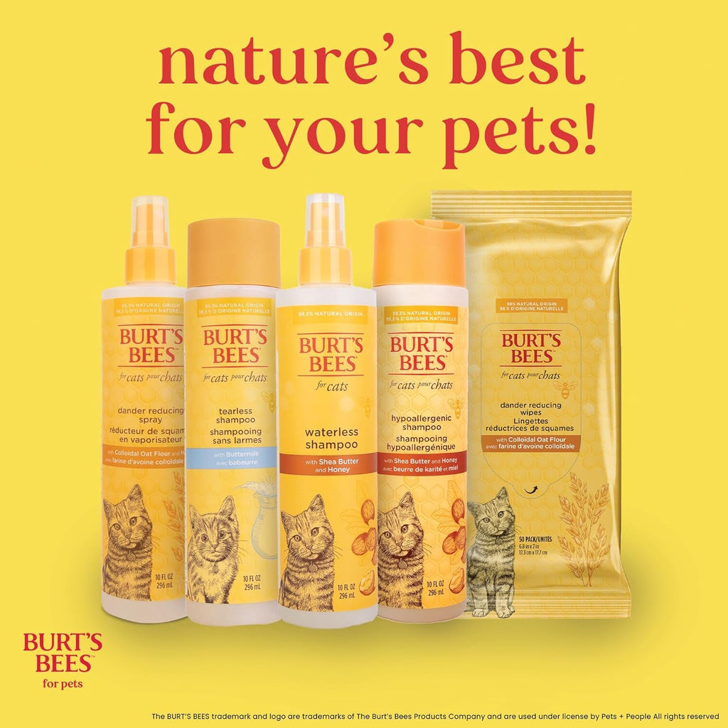 Burt's Bees for Pets Hypoallergenic Cat Shampoo, Shea Butter, 10 Fl Oz