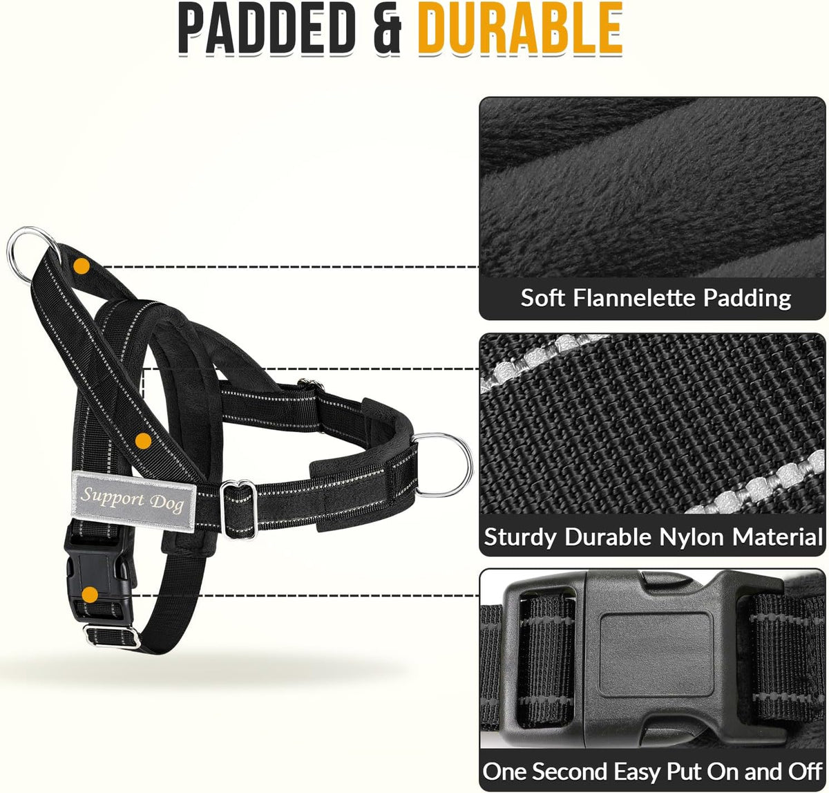 SlowTon No Pull Dog Harness and Leash Set - Heavy Duty, Soft Padded