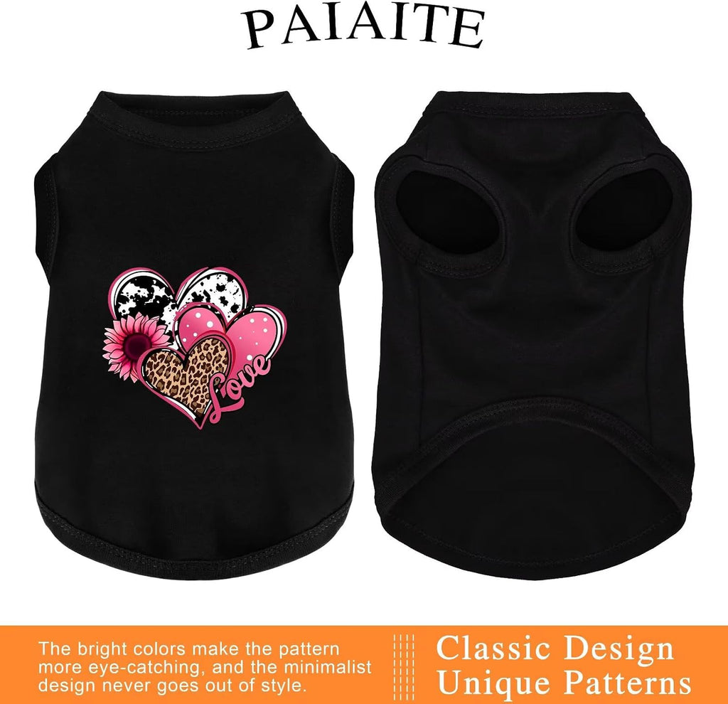 Discover Cozy Cotton Canine Wear: Soft, Lightweight, and Breathable Dog Shirt Vest with Eye-Catching Graphics (Hearts an