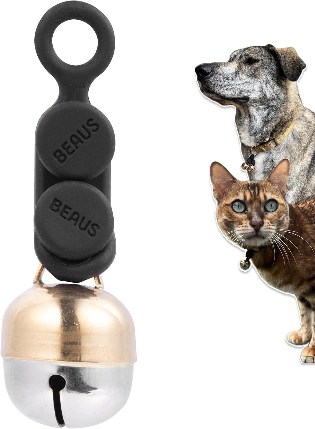 Beau's Bells V2 | Cat & Dog Collar Bells with New Quick Loop Easy Release Clip | Handmade Copper | Track Your Pet | Prot