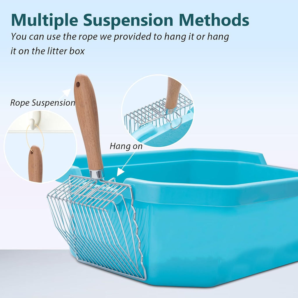 Metal Cat Litter Scoop, Heavy Duty Kitty Litter Sifter Scooper, Short