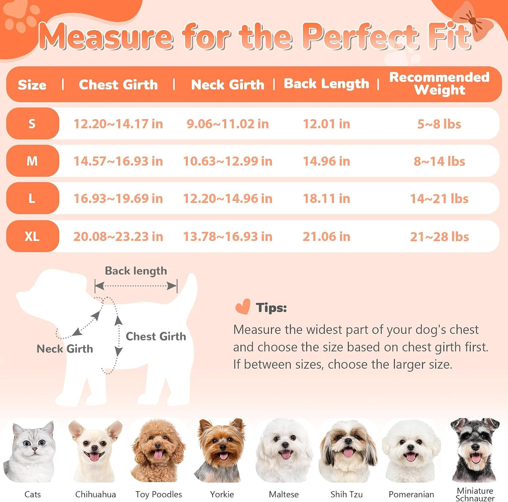 Bowknot Dog Sweater Dress for Small Dogs Girl, Stretchy Pet Clothes
