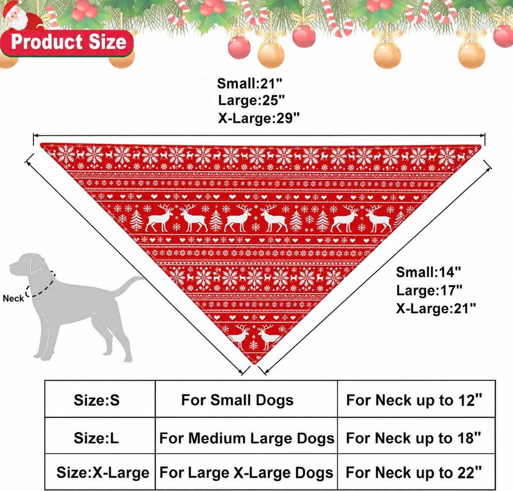 Christmas Dog Bandanas Nordic Style Dog Winter Outfit Costume XL