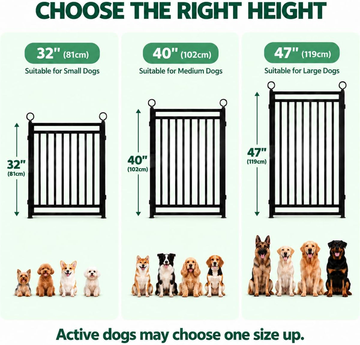 Thickened Outdoor Dog Fence, 40" H, 8 Panels for Yard & Camping
