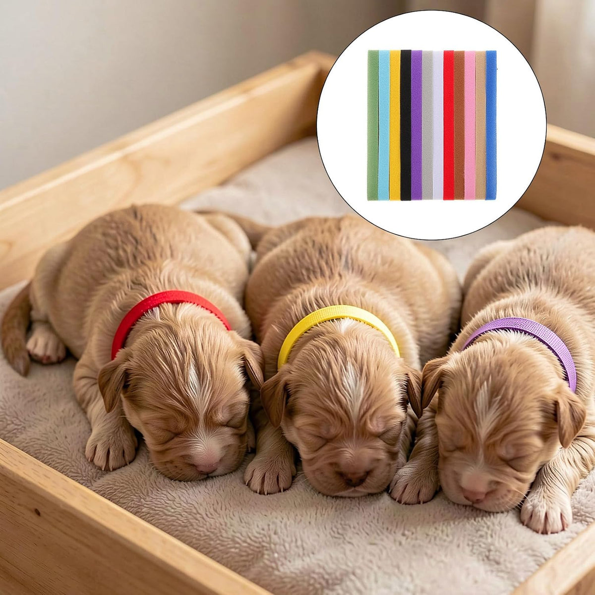 36pcs Adjustable Puppy Id Bands, Soft Neonate Collars