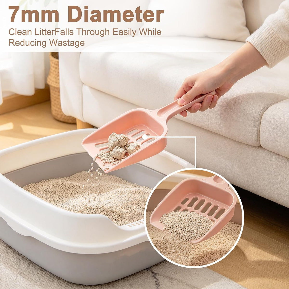 3 Pcs Cat Litter Scooper, Plastic Cat Poop Scoop for Litter Box Cleaning