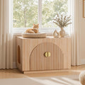 Amunrbrek Cat Litter Box Enclosure Furniture, 31.5" Arched Fluted Cabinet