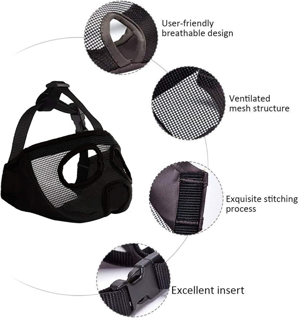Short Snout Dog Muzzle- Adjustable Breathable Mesh Bulldog Muzzle for Biting Chewing Barking Training Grooming Dog Mask,
