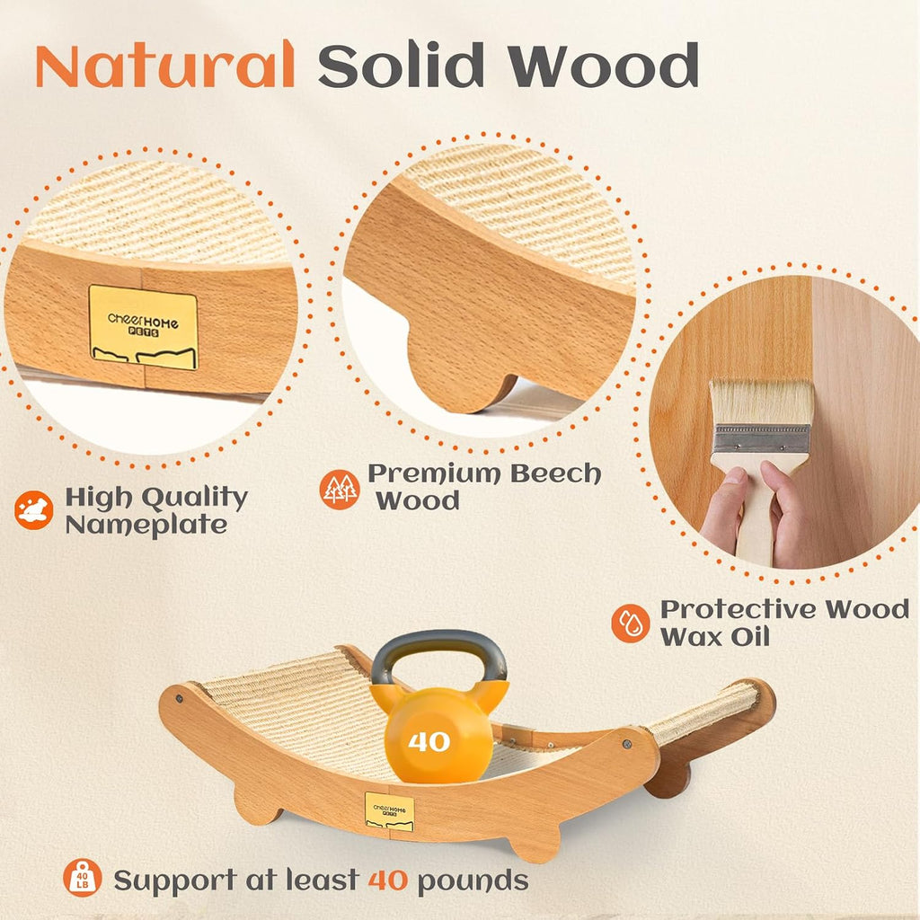 Sisal Cat Scratcher Bed for Indoor Cats Hammock for Scratching Pad Cat Chair Natural Sisal Scratch Post for Large Cats S
