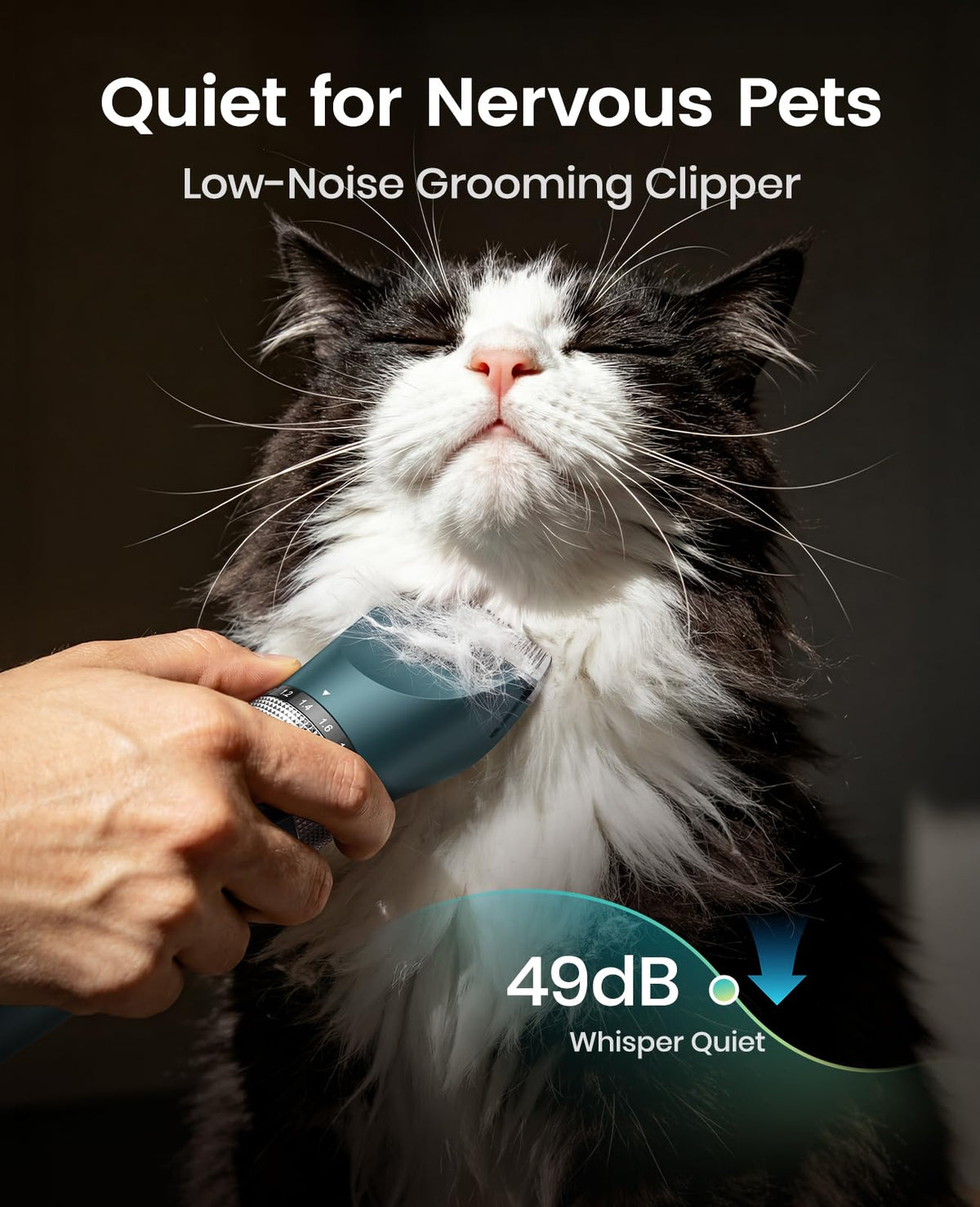 oneisall Cat Clippers for Matted Hair, 5-Speed Quiet Cat Grooming kit