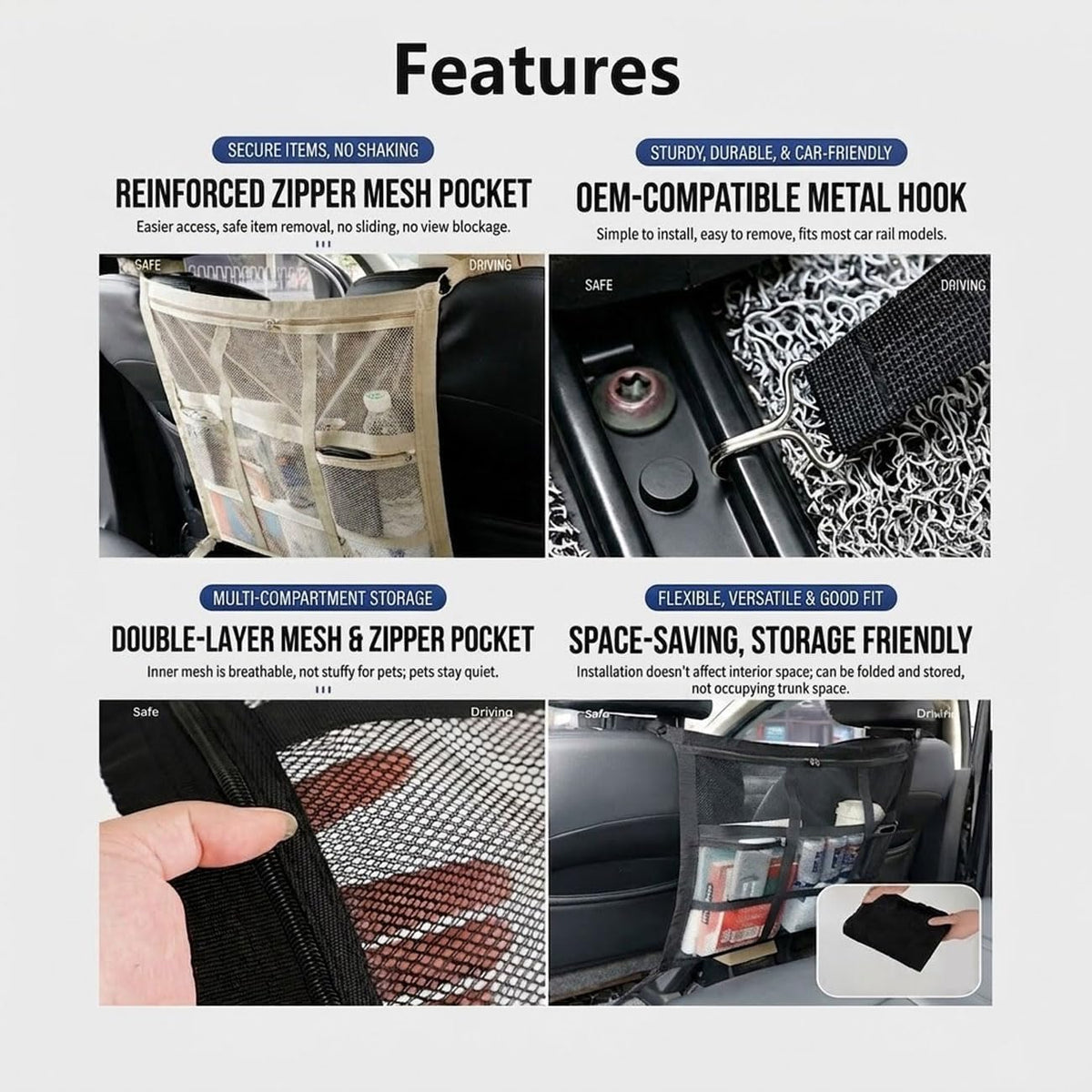 Dog Barrier for Ford F150 SuperCrew Cab 2015-2024 Pet Travel Net
