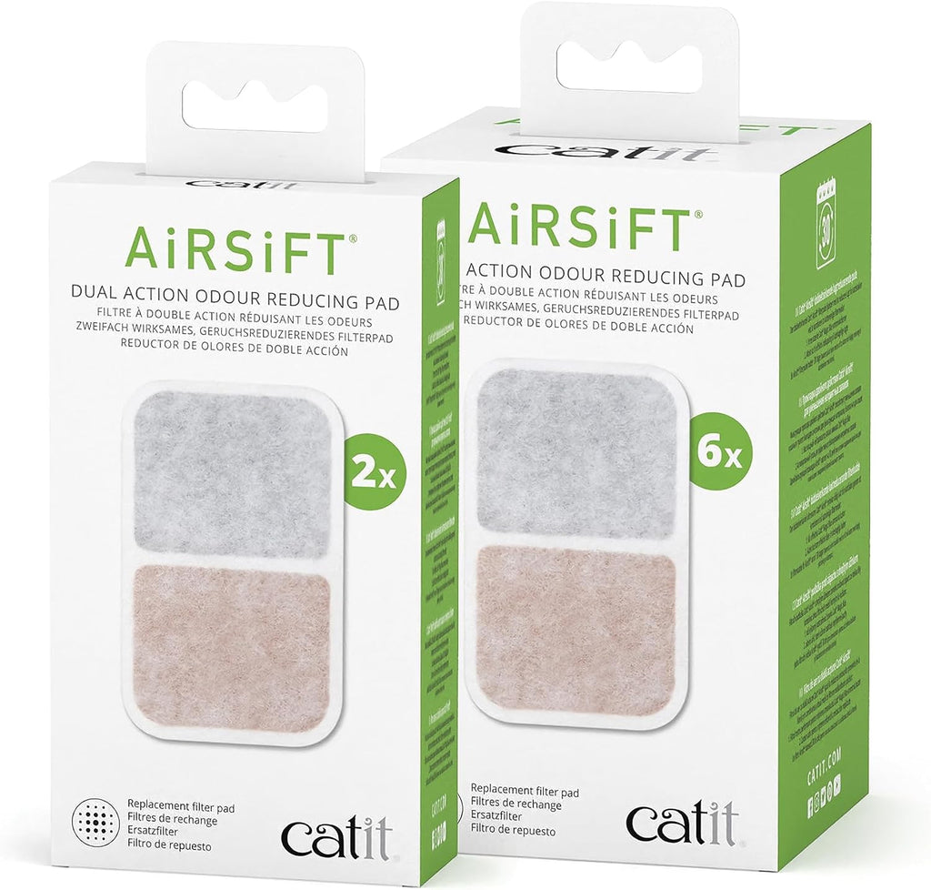 Catit Airsift Dual Action Air Purifier Pad, 6 Pack