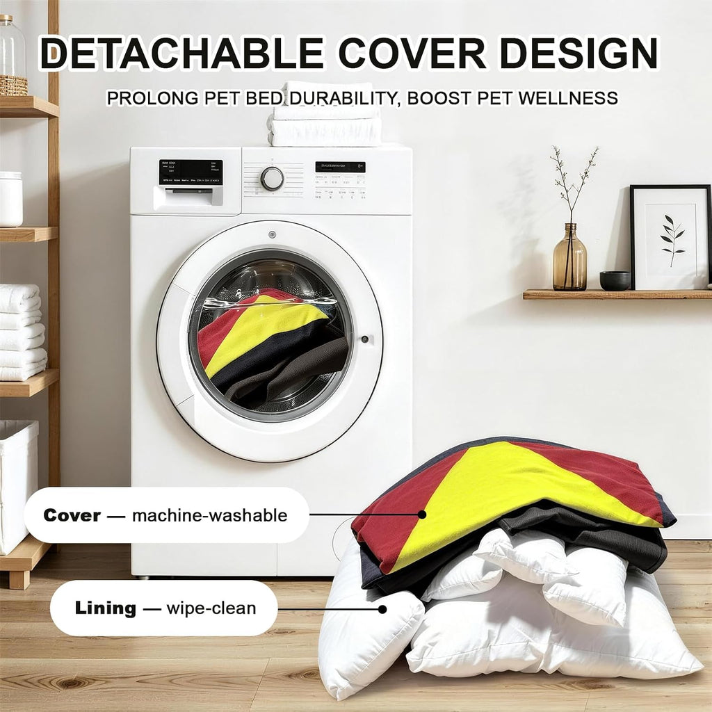 Cotton Canvas Dog Bed(290gsm Thick), 24"x20"x8" Washable Waterproof