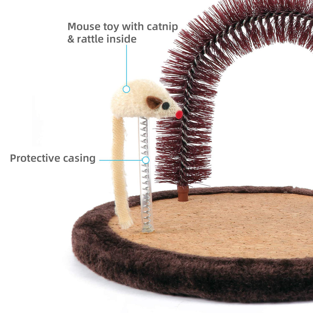 Happi N Pets Large Cat Self Groomer, Heavy Scratching Pad With Mouse Toy