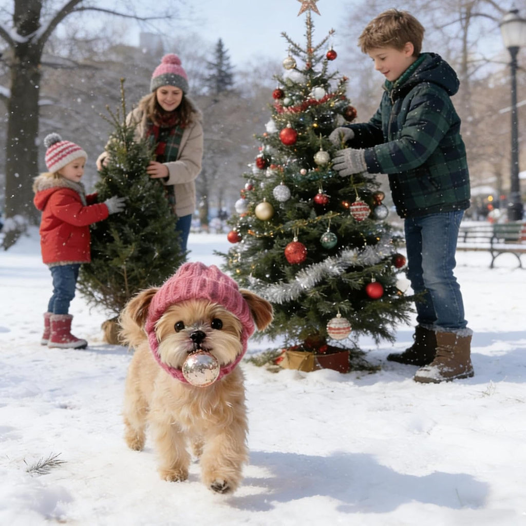Knitted Winter Hats for Small Dogs, Dog Winter Hat with Ear Holes