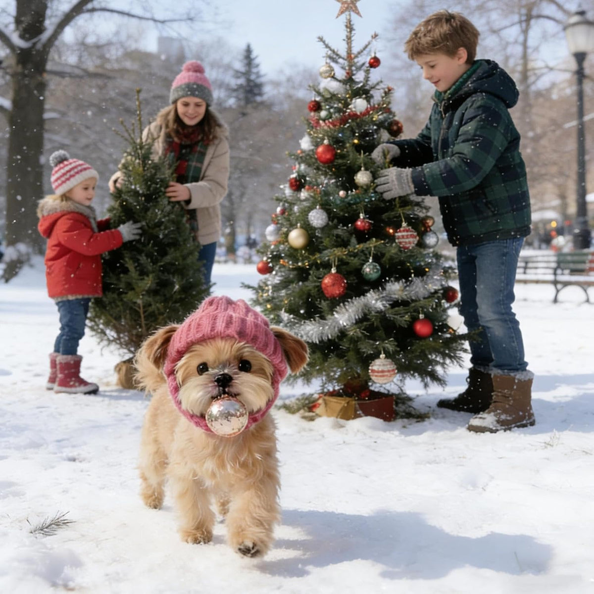 Knitted Winter Hats for Small Dogs, Dog Winter Hat with Ear Holes