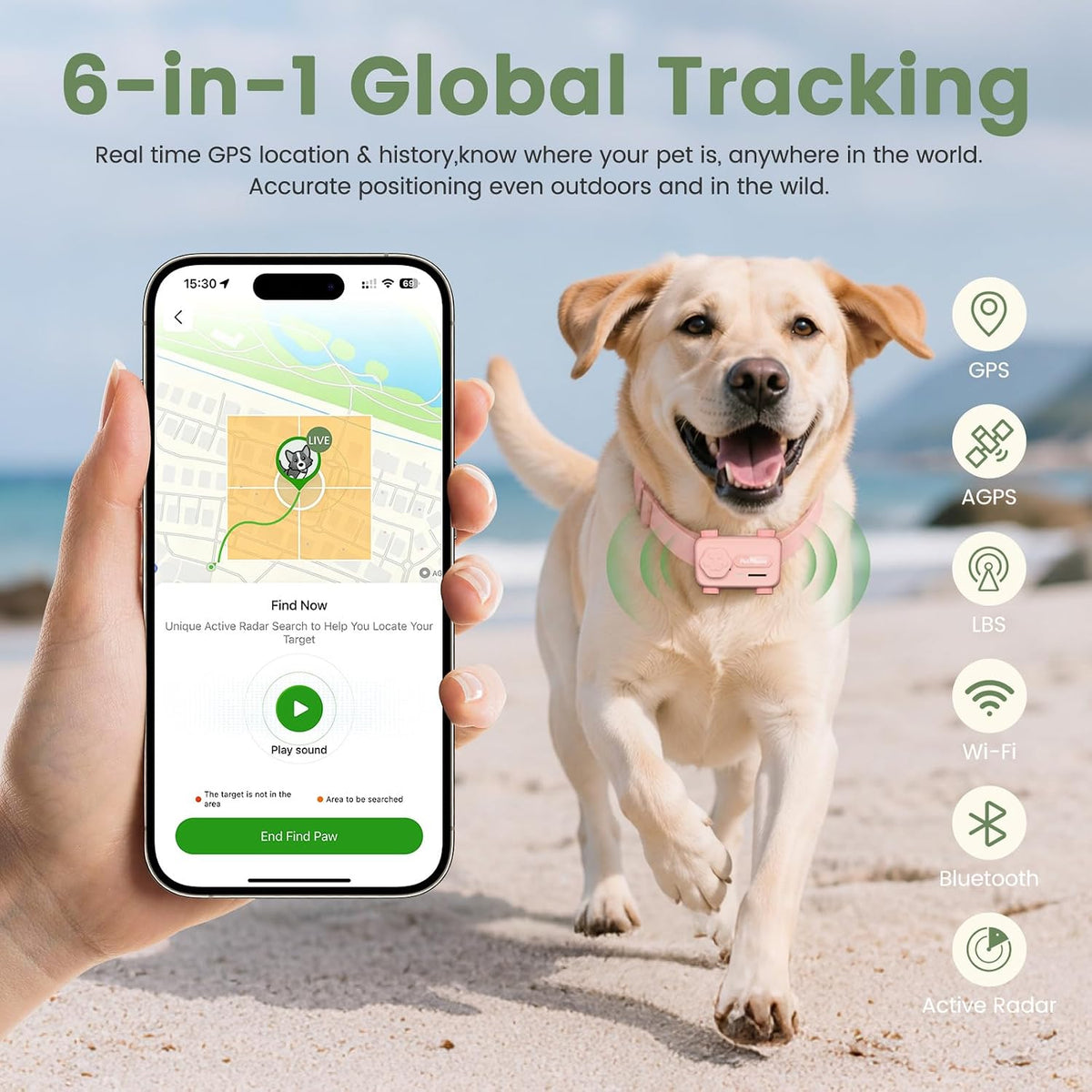 AI GPS Dog Tracker, 2-Way PetChat & Emotion Detection, Virtual Fence