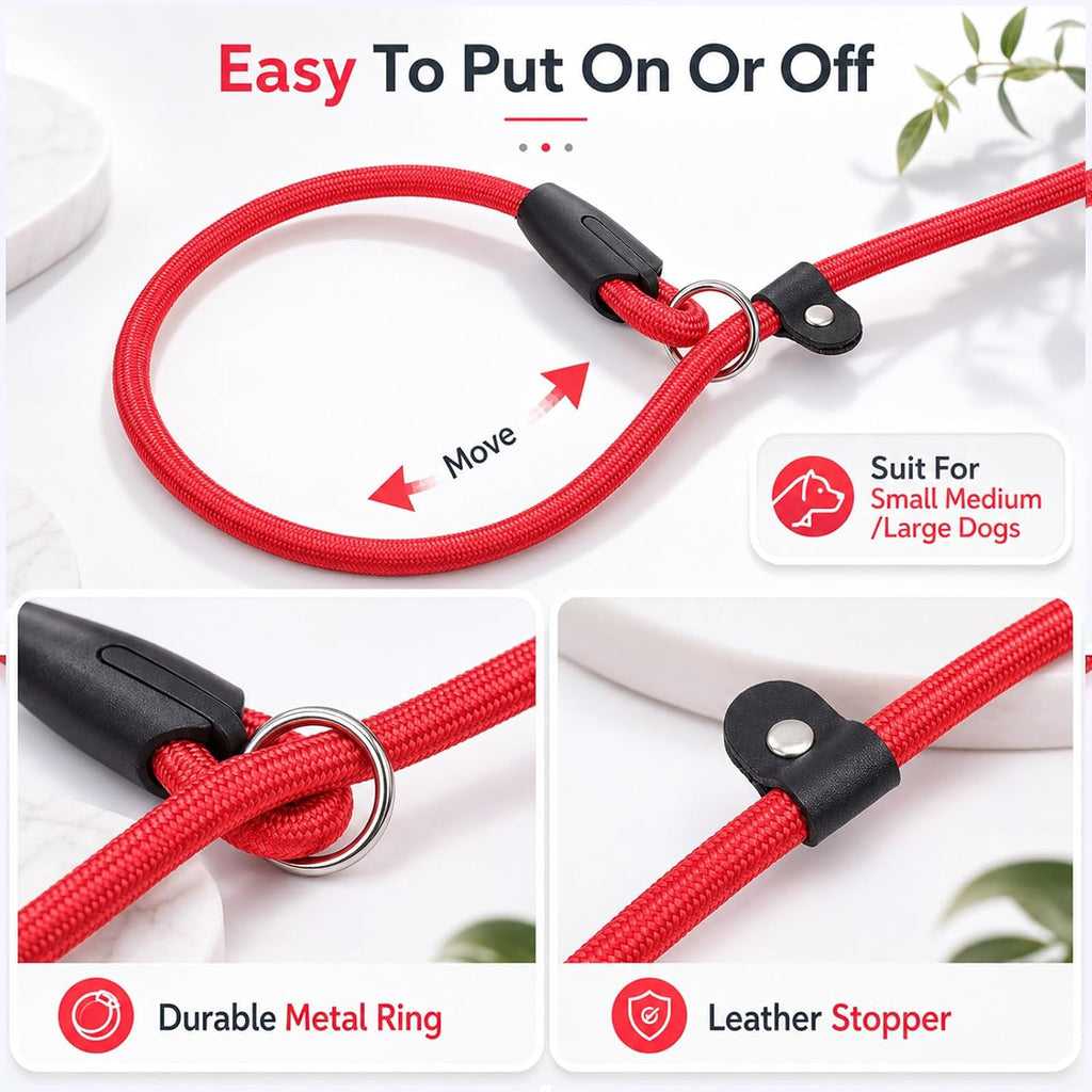 18 Pack Slip Lead Dog Leash for Large Dogs No Pull Training 6 Colors