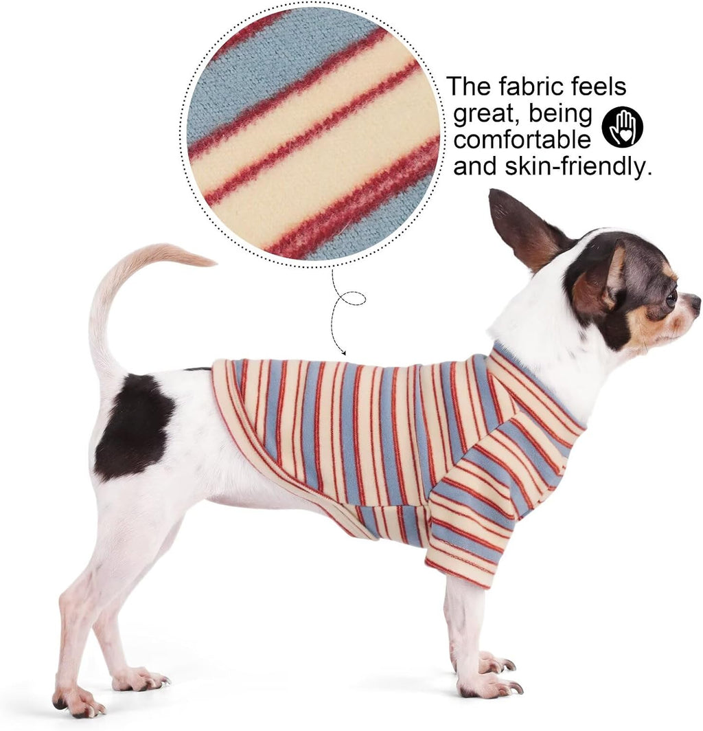 Stylish Striped Block Dog Shirt Breathable Clothes Red&Blue M