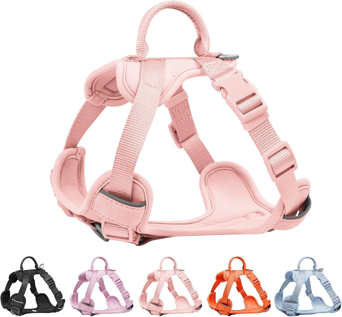 Wolfone Small Dog Harness Reflective Adjustable Black Small