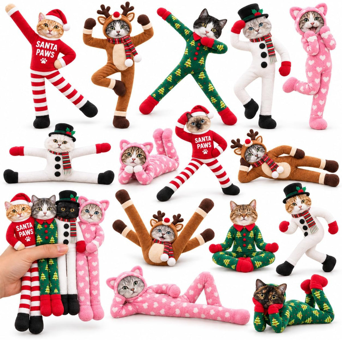 Wrappiness Custom Photo Dog Plush Doll, Poseable Pajamas Pet Lovers Gift