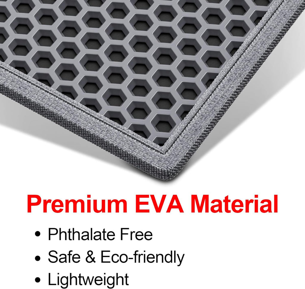 Waretary Cat Litter Mat, 36"x30", Waterproof, Scatter Control, Grey
