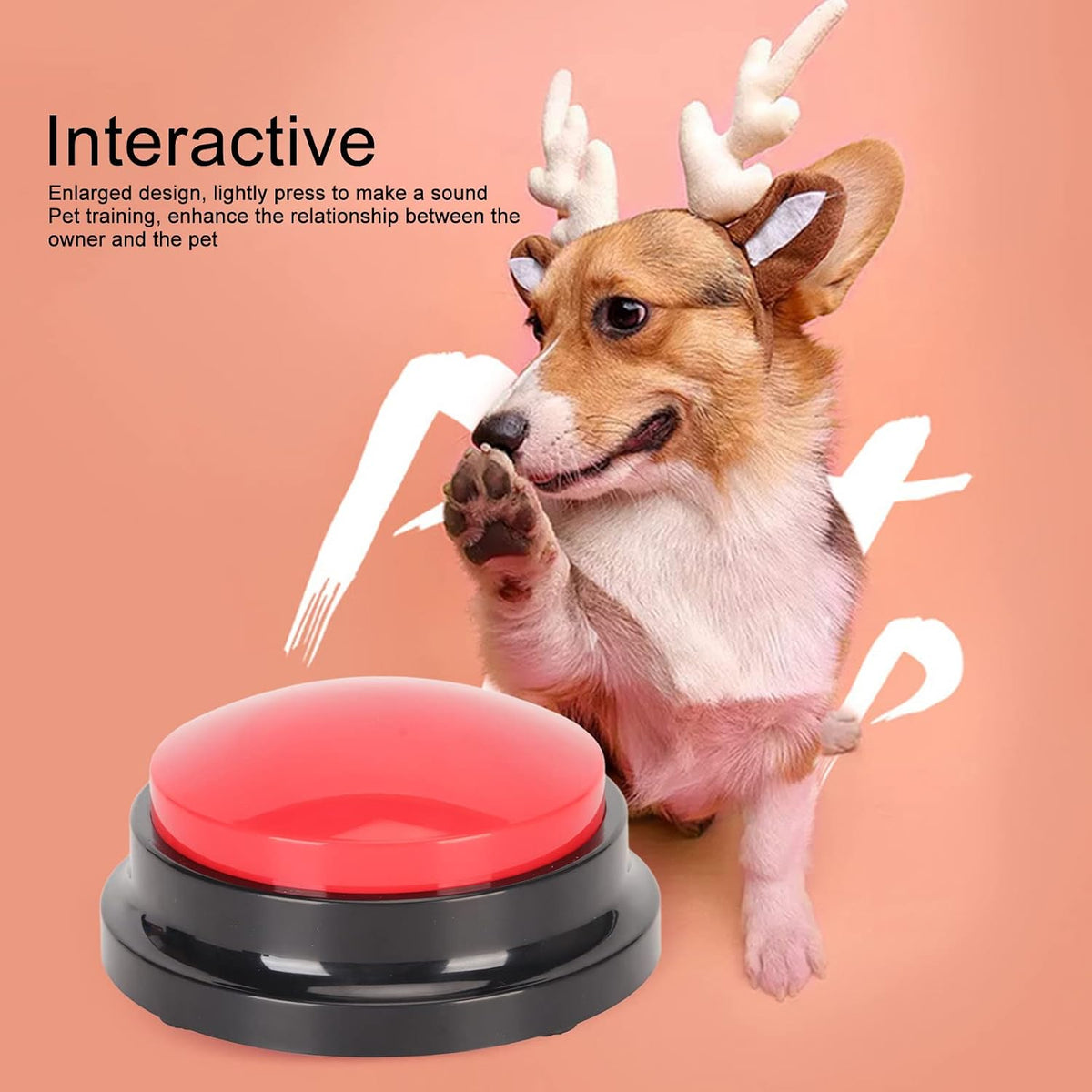 Record Talking Button, 30 Second Record Button for Dog Pet (Red)