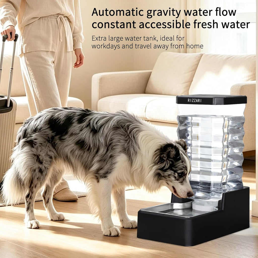 RIZZARI 2.64-Gallon Gravity Pet Water Dispenser:No Filter, No Electricity