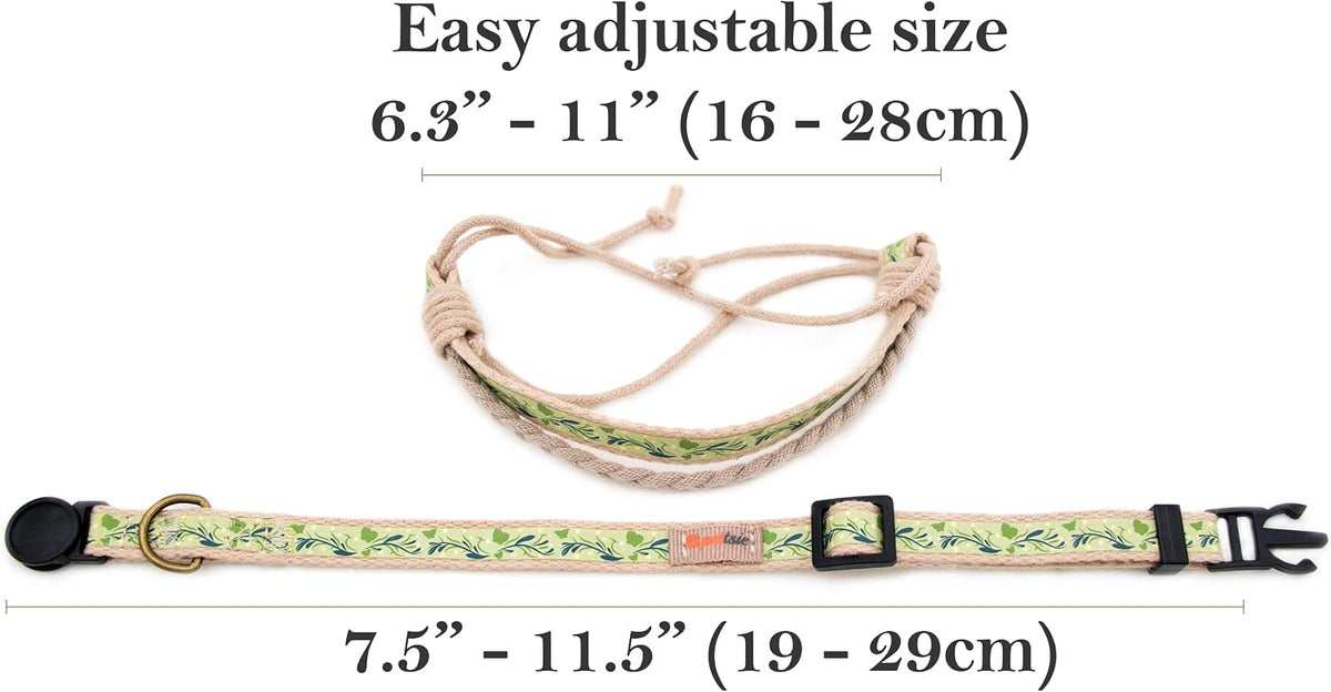 Breakaway Cat Collar & Matching Friendship Bracelet, Green