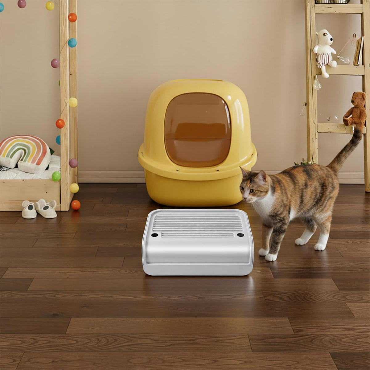 Free Standing Cat Ramp, Modern Litter Box Step for Household Pet Use