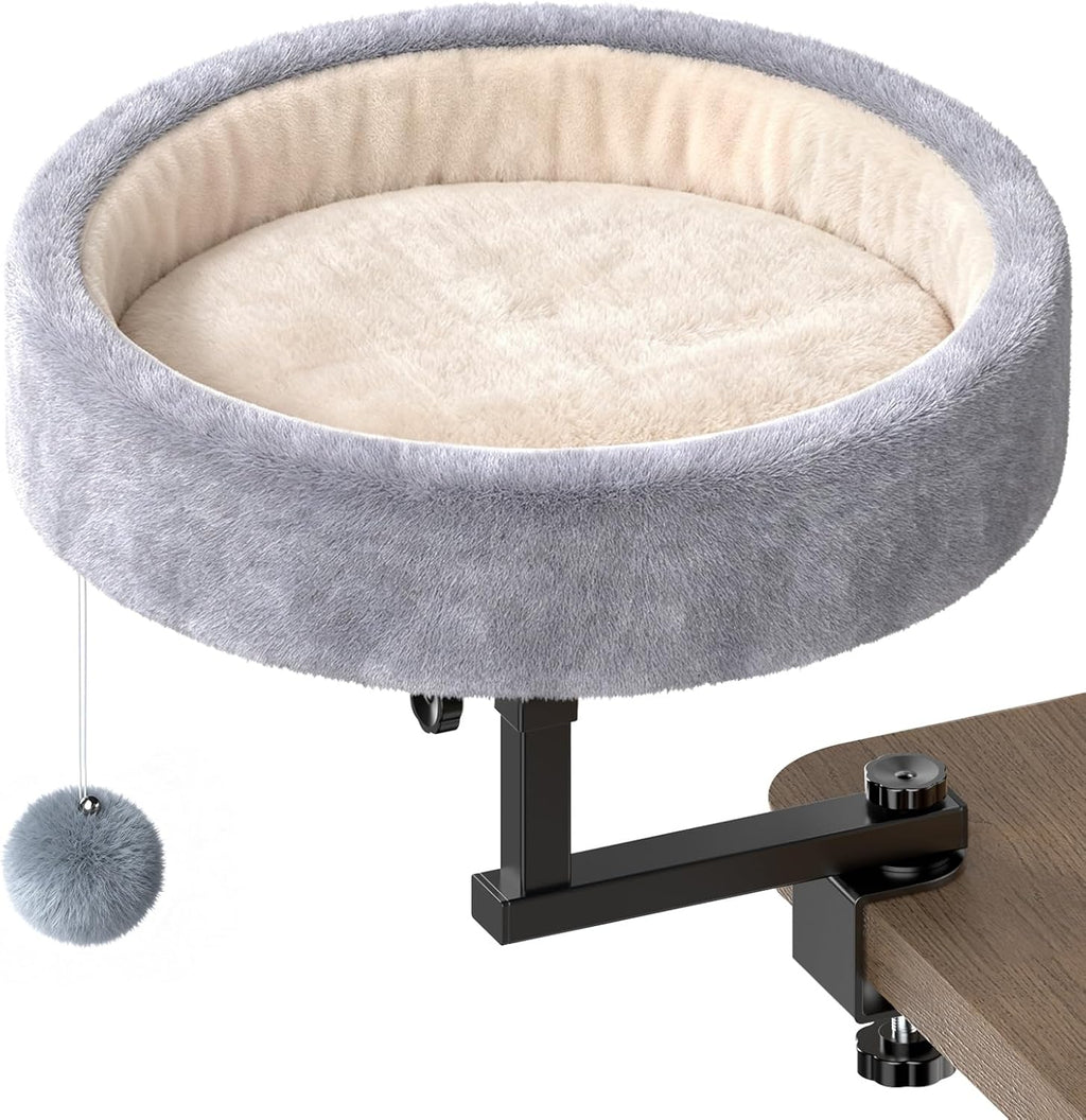 Cat Desk Bed, 360° Rotating & Height Adjustable Cat Bed, 50 lbs
