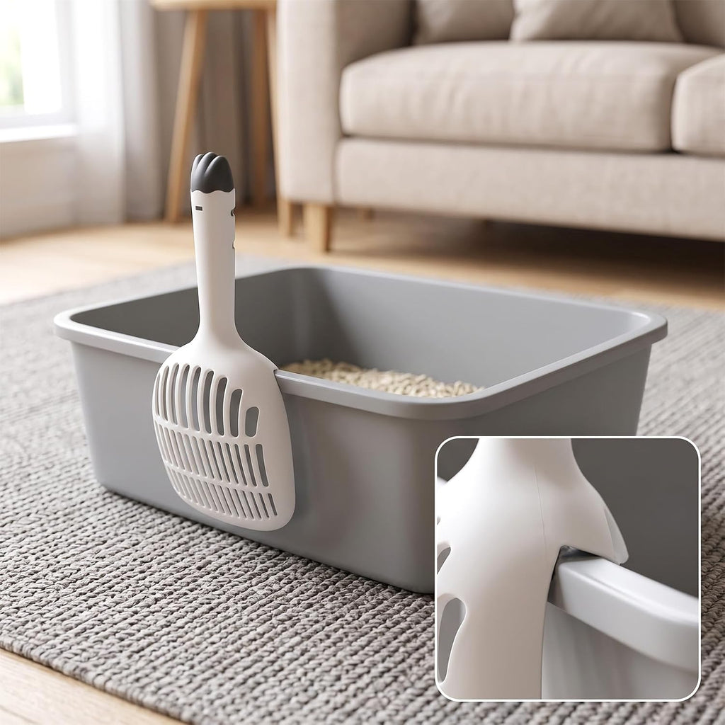 Lndip Cat Litter Scoop Plastic Kitty Poop Collector 3-Layer Mesh Design