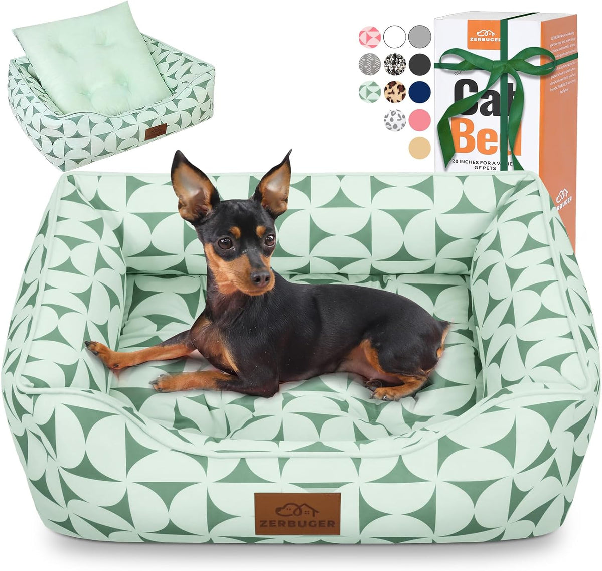 Zerbuger 25in Pink Rectangle Cat Dog Bed Machine Washable Sleeping Sofa