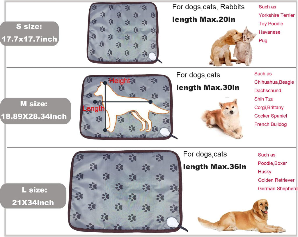 Pet Heating pad Outdoor Small Dog cat Heating pad Heated ped beds for Outside Dogs House Heater Electric Warming pad for